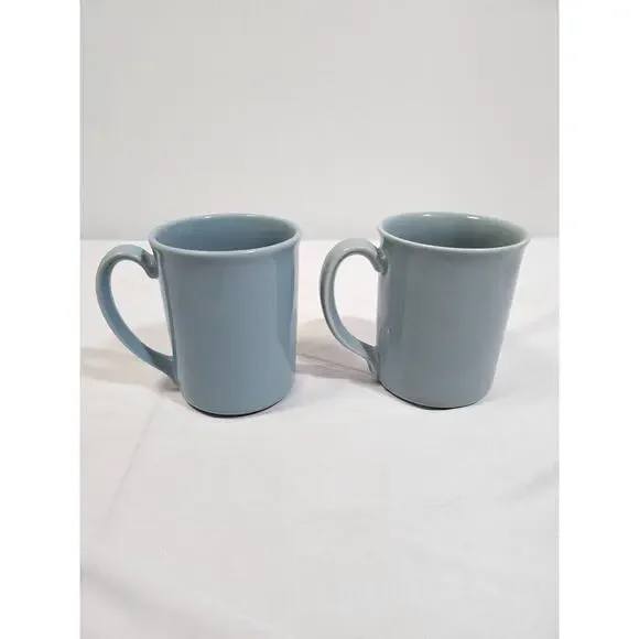 Mug Corning Coffee Cup Solid Robins Egg Blue Vintage USA Signed set of 2 - Picture 1 of 7